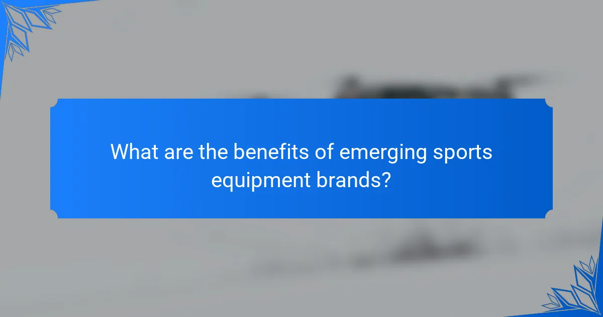 What are the benefits of emerging sports equipment brands?