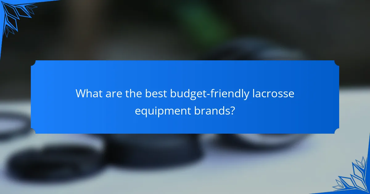 What are the best budget-friendly lacrosse equipment brands?