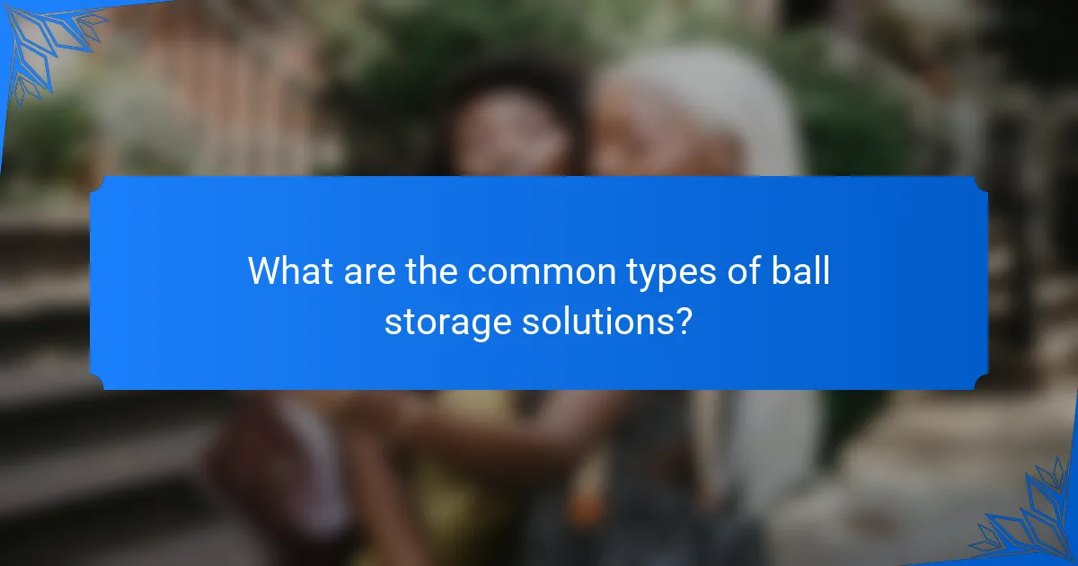 What are the common types of ball storage solutions?