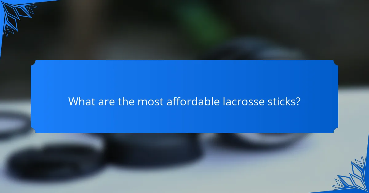 What are the most affordable lacrosse sticks?