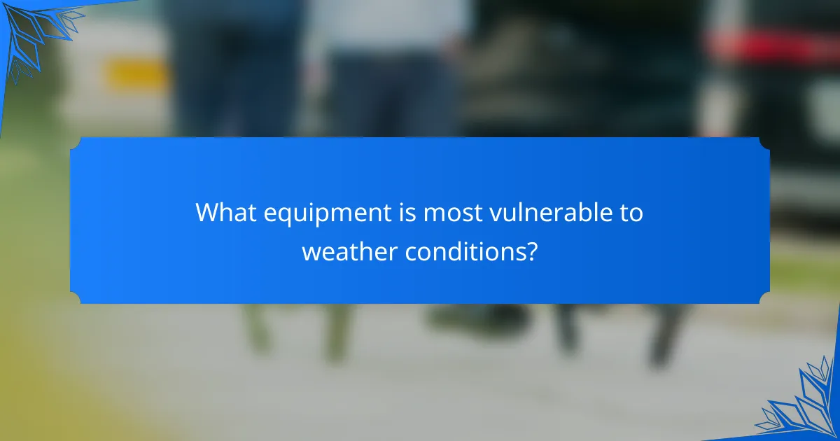 What equipment is most vulnerable to weather conditions?